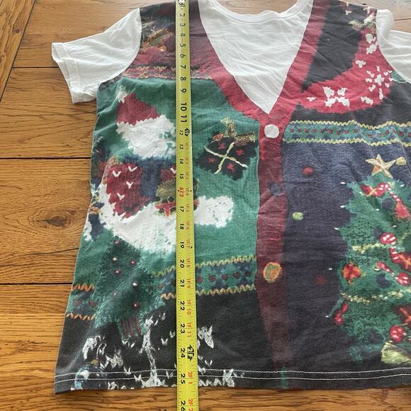 American Eagle Outfitters Ugly Christmas Sweater Vest T-Shirt Mens Sz L - Picture 6 of 9